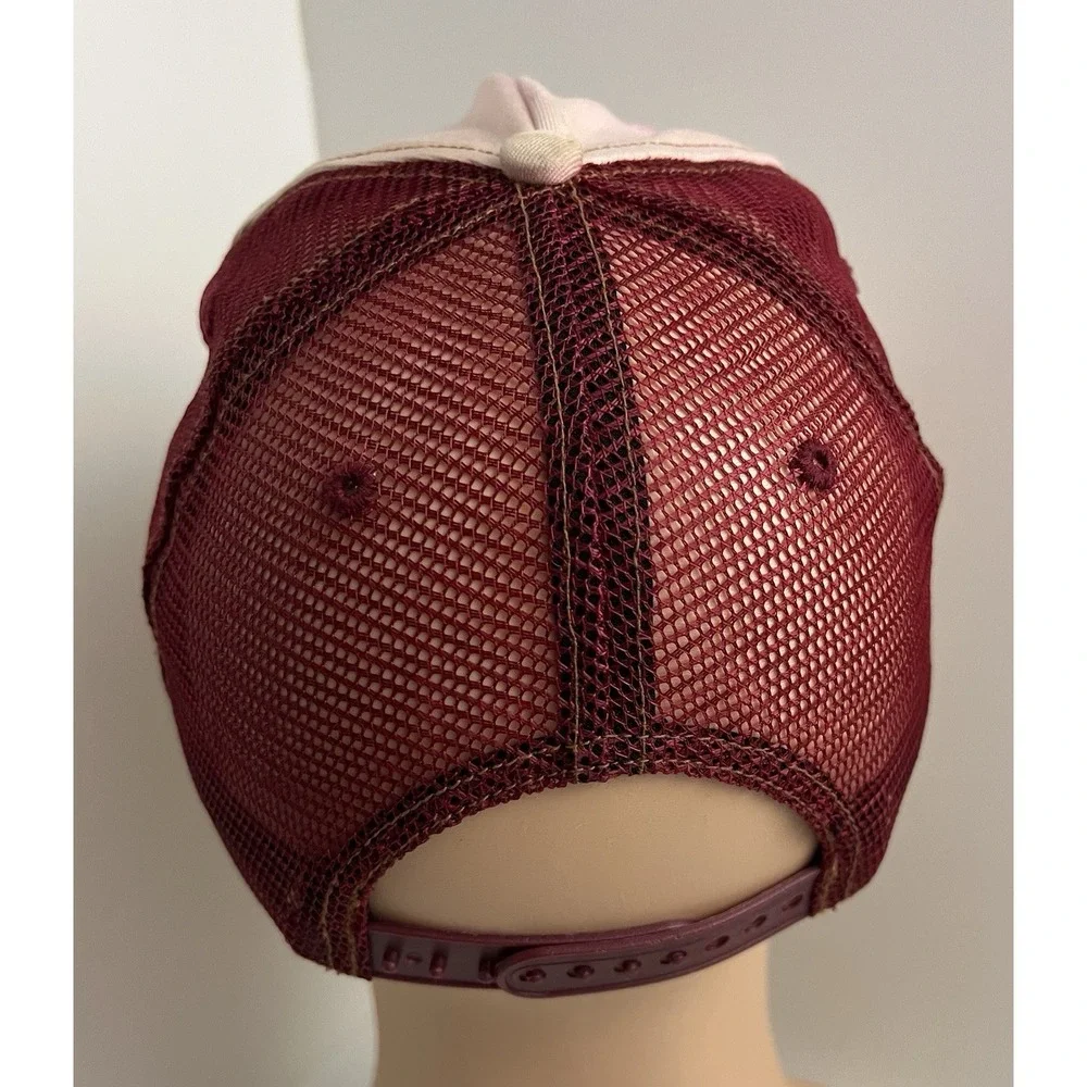 Von Dutch Pink Burgundy Trucker Hat Adjustable Mesh Embroidered Eyeball Patch